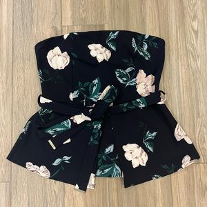 Floral peplum tube top size medium